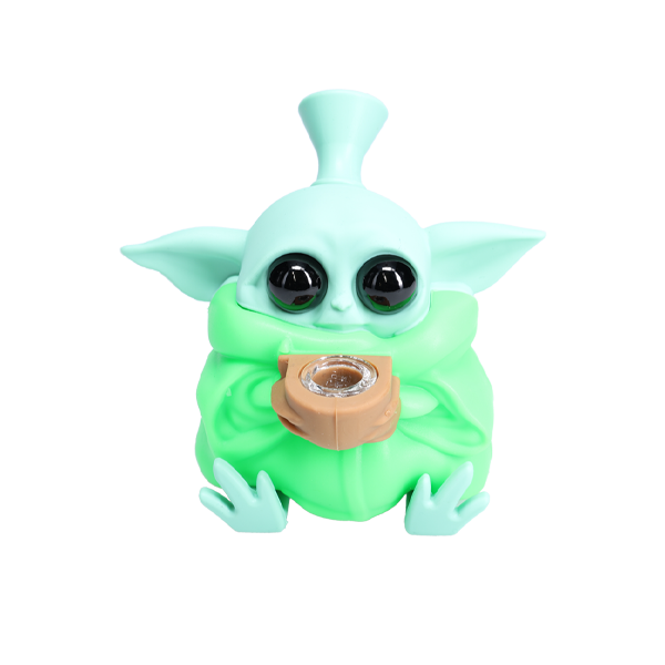 Non branded (Hand Pipe)(1-Pack) SHP12 Baby Yoda Silicone Hand Pipe green