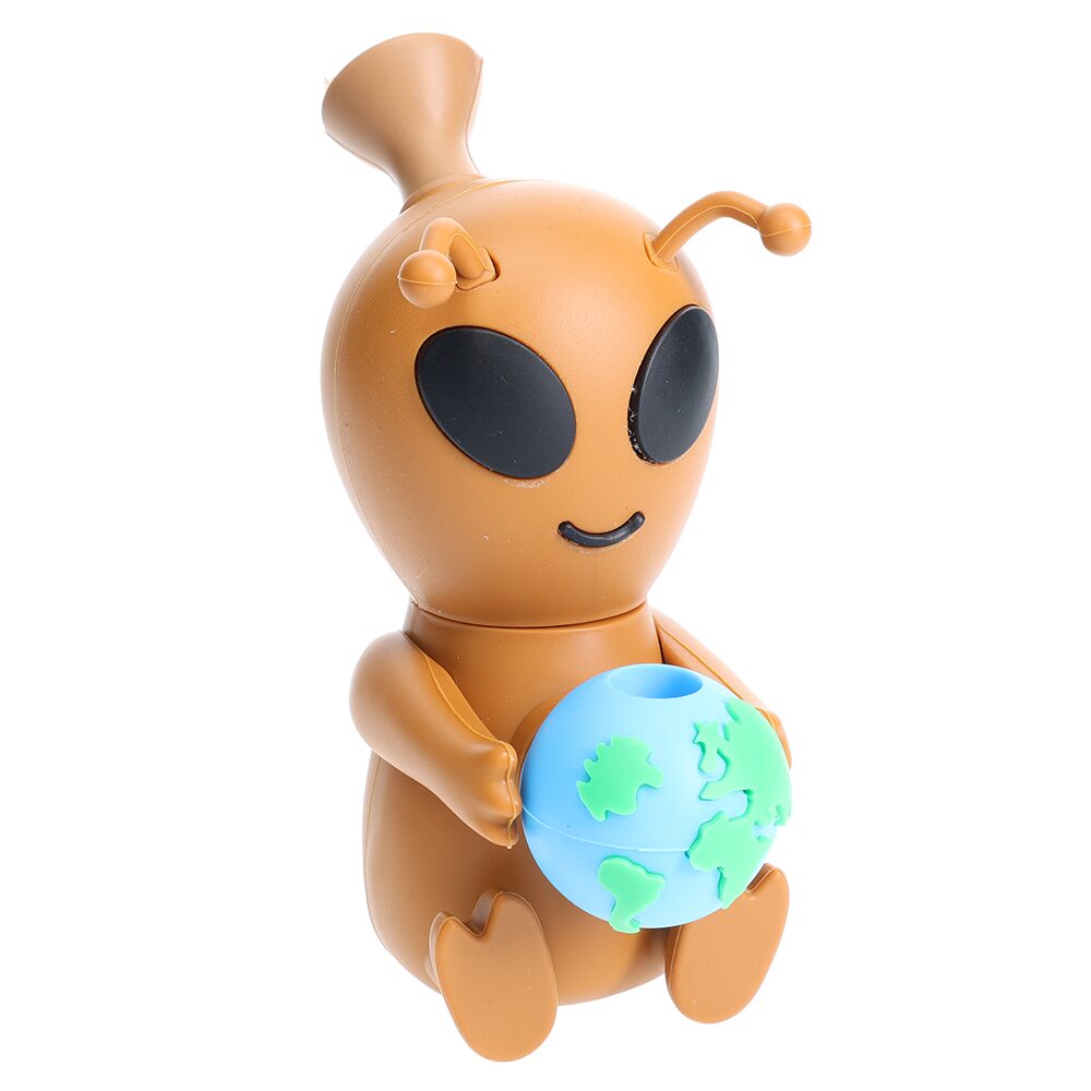 Non branded (Water Pipe) H376 Silicone Baby Alien Holding The Earth brown