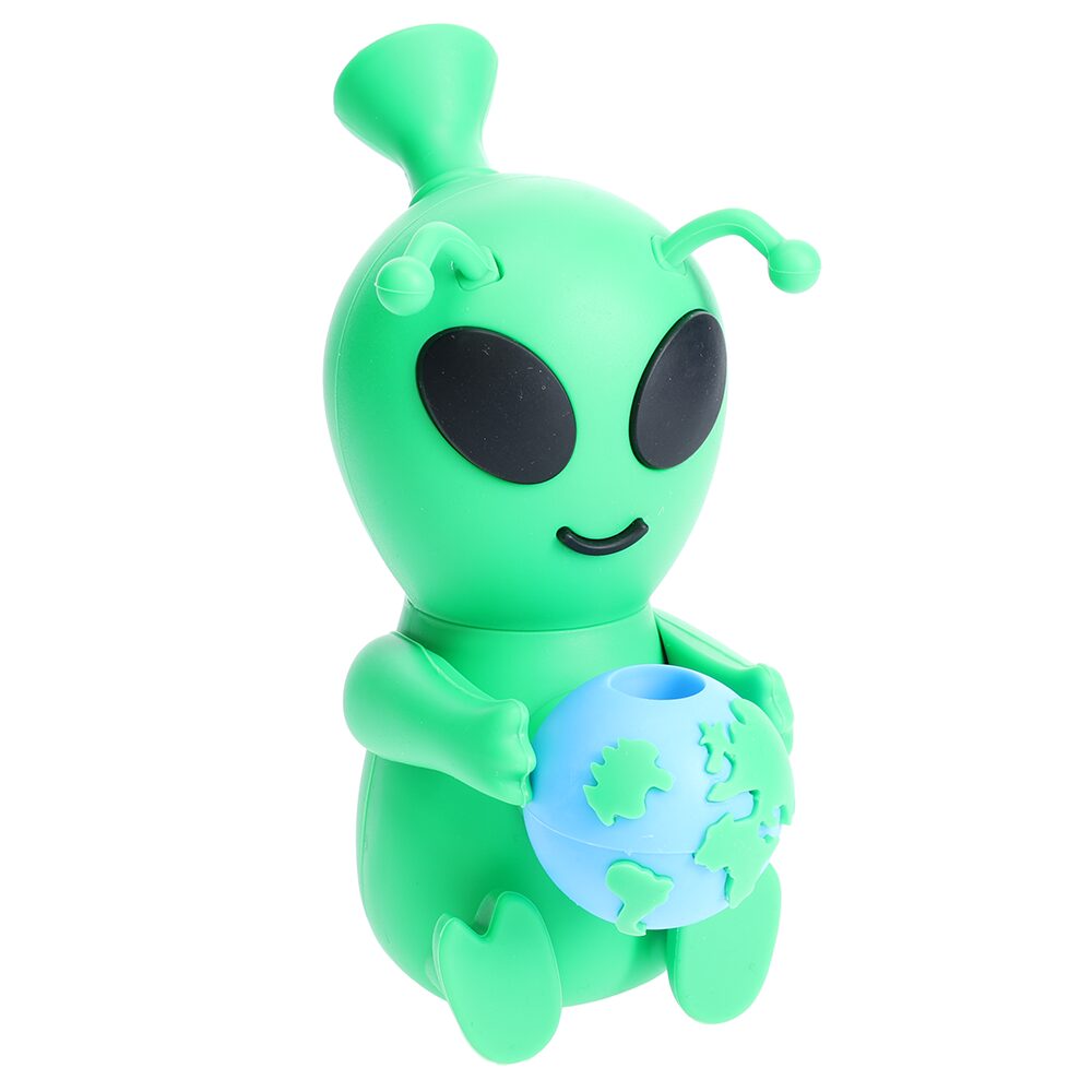 Non branded (Water Pipe) H376 Silicone Baby Alien Holding The Earth green