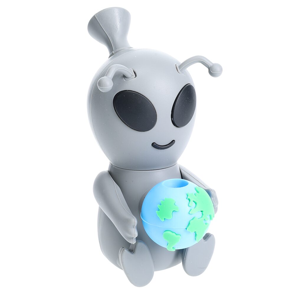 Non branded (Water Pipe) H376 Silicone Baby Alien Holding The Earth grey