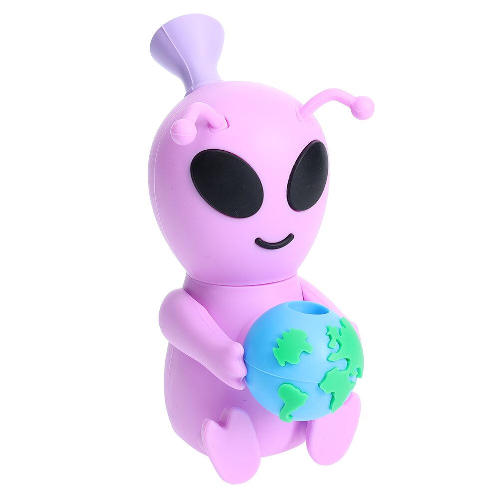 Non branded (Water Pipe) H376 Silicone Baby Alien Holding The Earth purple