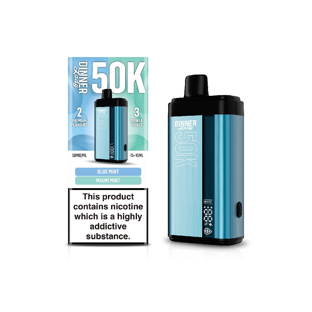 Dinner Lady 50K Disposable 15 mL Blue Mint + 15mL Miami Mint with packaging