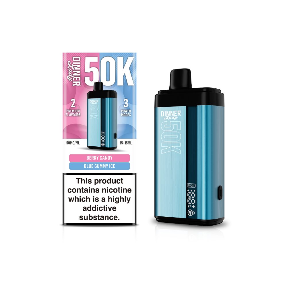 Dinner Lady 50K Disposable 15 mL Berry Candy + 15mL Blue Gummy Ice with packaging