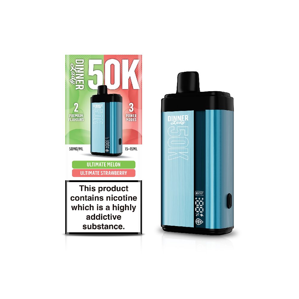 Dinner Lady 50K Disposable 15 mL Ultimate Melon + 15mL Ultimate Strawberry with packaging