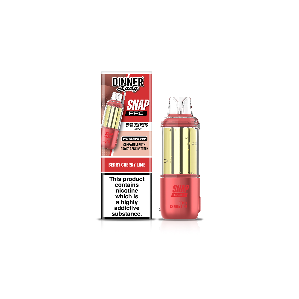 Dinner Lady Snap Pro 35K Disposable Pod Berry Cherry Lime with packaging