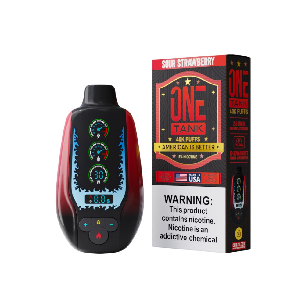 One Tank 40K Disposable Sour Strawberry with packaging