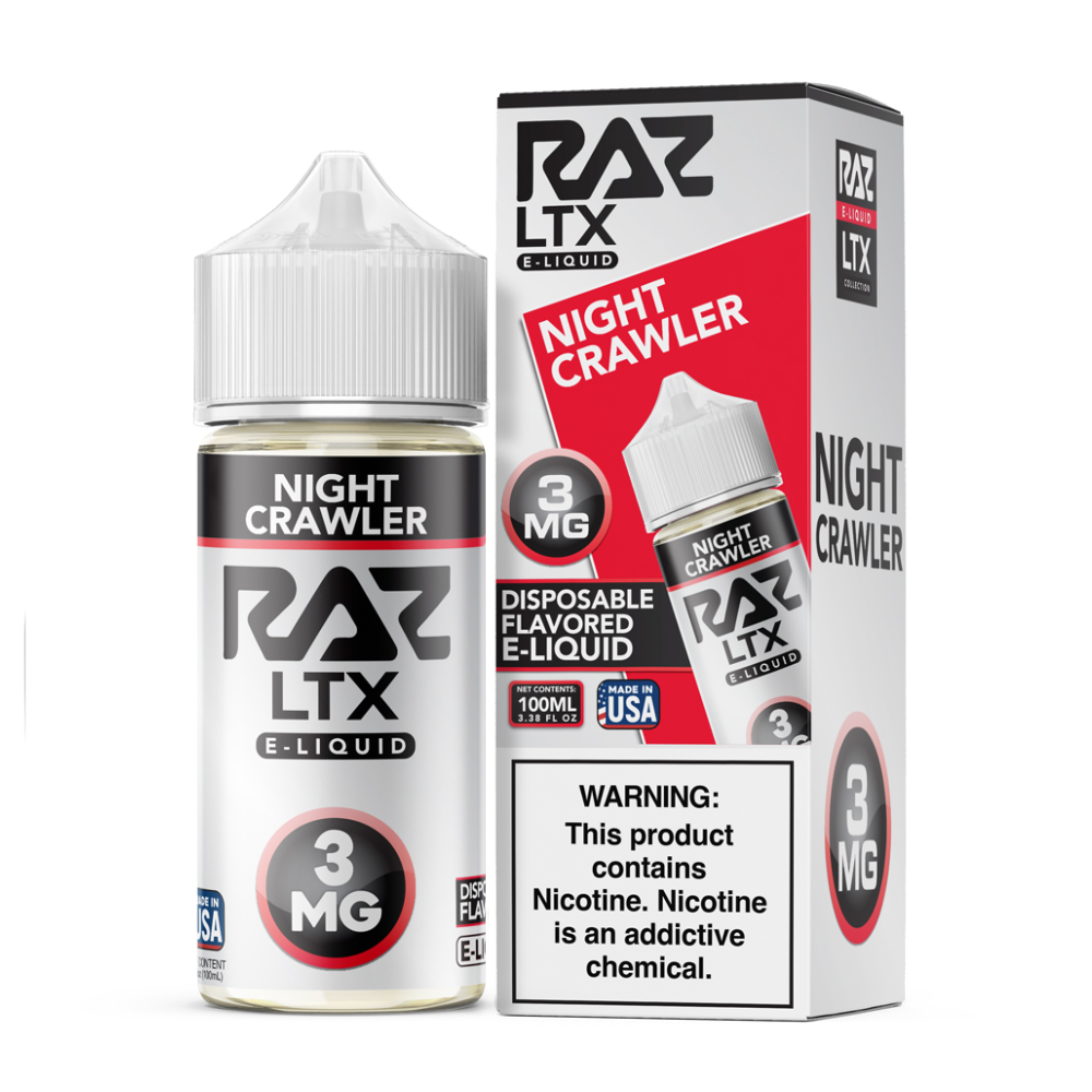 Night Crawler RAZ LTX 100mL Bottle with packaging