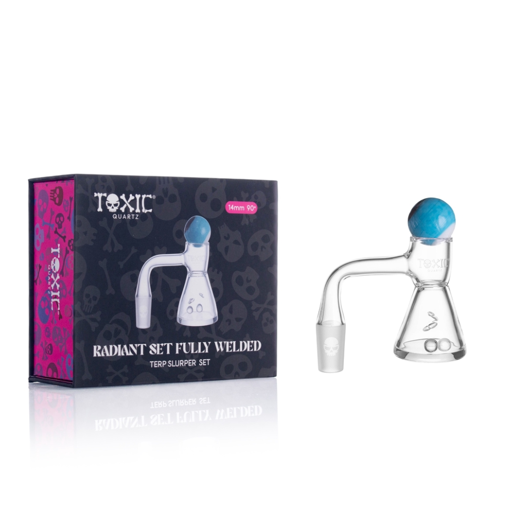 MKGlass TXQB21 Toxic 14MM 90° Radiant Fully Welded Terp Slurper Set with packaging