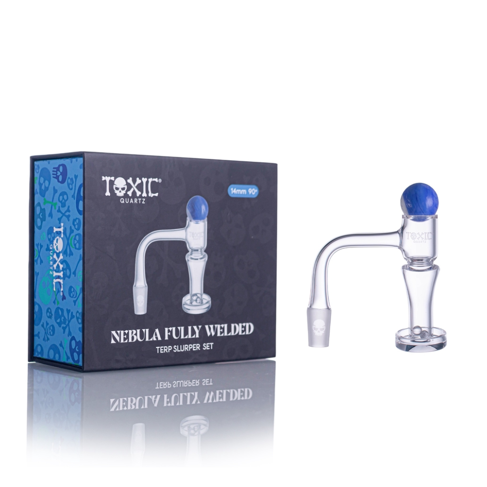 MKGlass TXQB18 Toxic 14MM 90° Nebula Fully Welded Terp Slurper Set with packaging