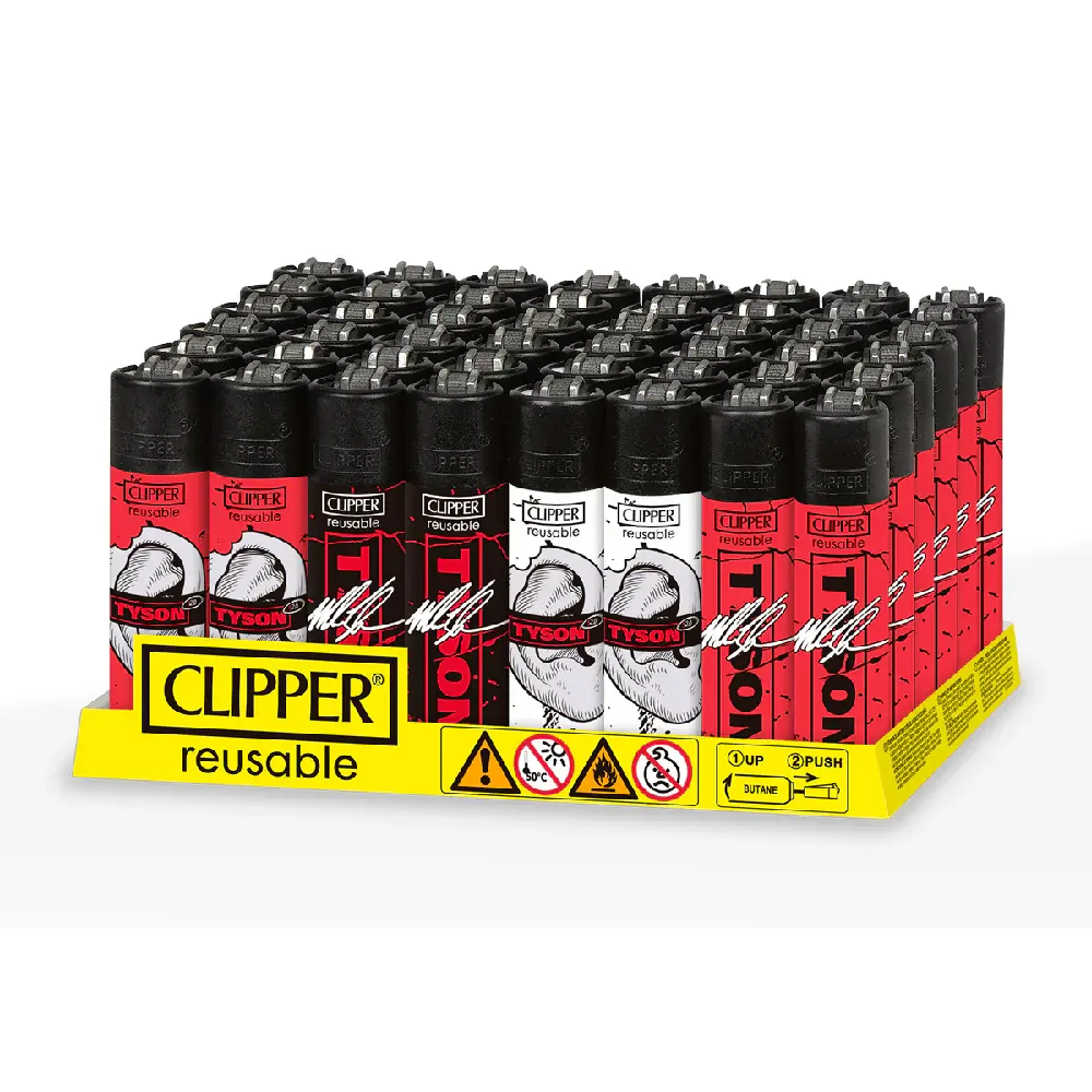 Clipper (DSPLY 48pc)(Lighter) CP11R Reusable Classic Large Mike Tyson The Ear packaging