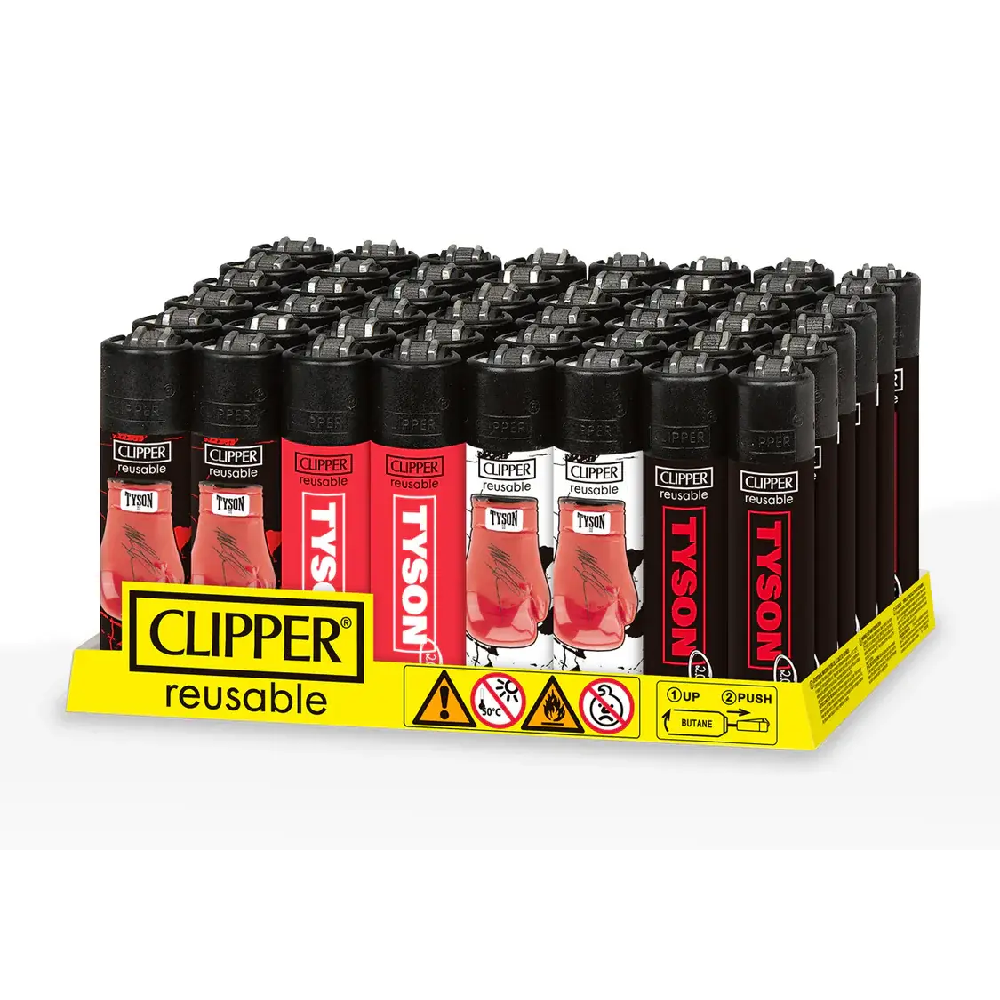 Clipper (DSPLY 48pc)(Lighter) CP11R Reusable Classic Large Mike Tyson The Glove packaging