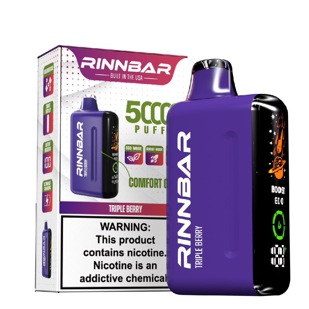 Rinn Bar 50K Disposable Triple Berry with packaging