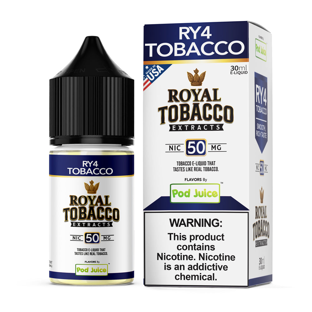 RY4 Tobacco Pod Juice x Royal Tobacco Extracts Salt 30mL with packaging