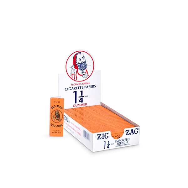 Zig-Zag Rolling Papers Carton - 24pc Unit | 1.25 French Orange Carton with Packaging