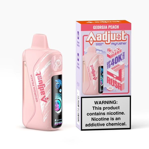Adjust MyRusher 40K Puff Disposable georgia peach with packaging