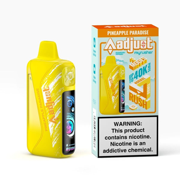 Adjust MyRusher 40K Puff Disposable pineapple paradise with packaging