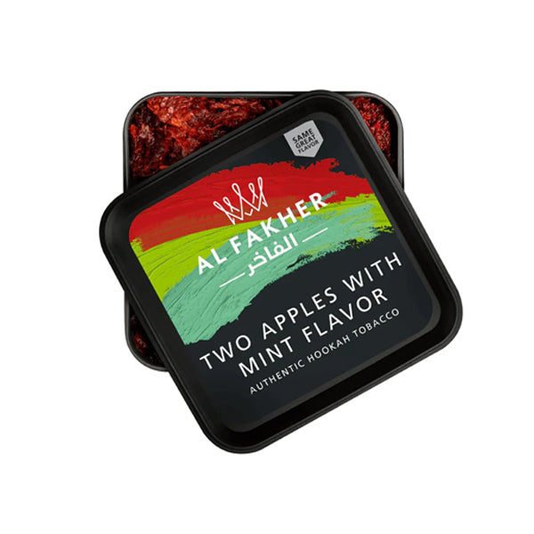 Al Fakher Authentic Hookah Tobacco (250g Jar) two apples with mint