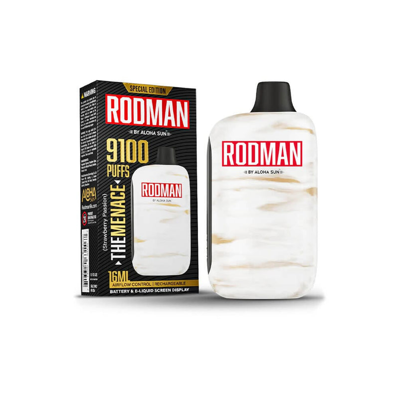 Aloha Sun Rodman Disposable 9100 Puffs 16mL 50mg The Menance (Strawberry Passion)