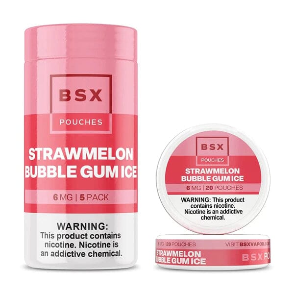 Basix Nicotine Pouches (20ct Can)(5-Can Pack) stawmelon bubblegum ice