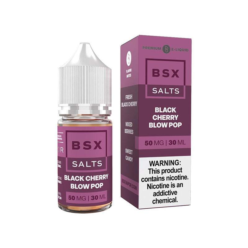 Black Cherry Blow Pop | Glas BSX Salts | 30mL 50mg bottle with packaging