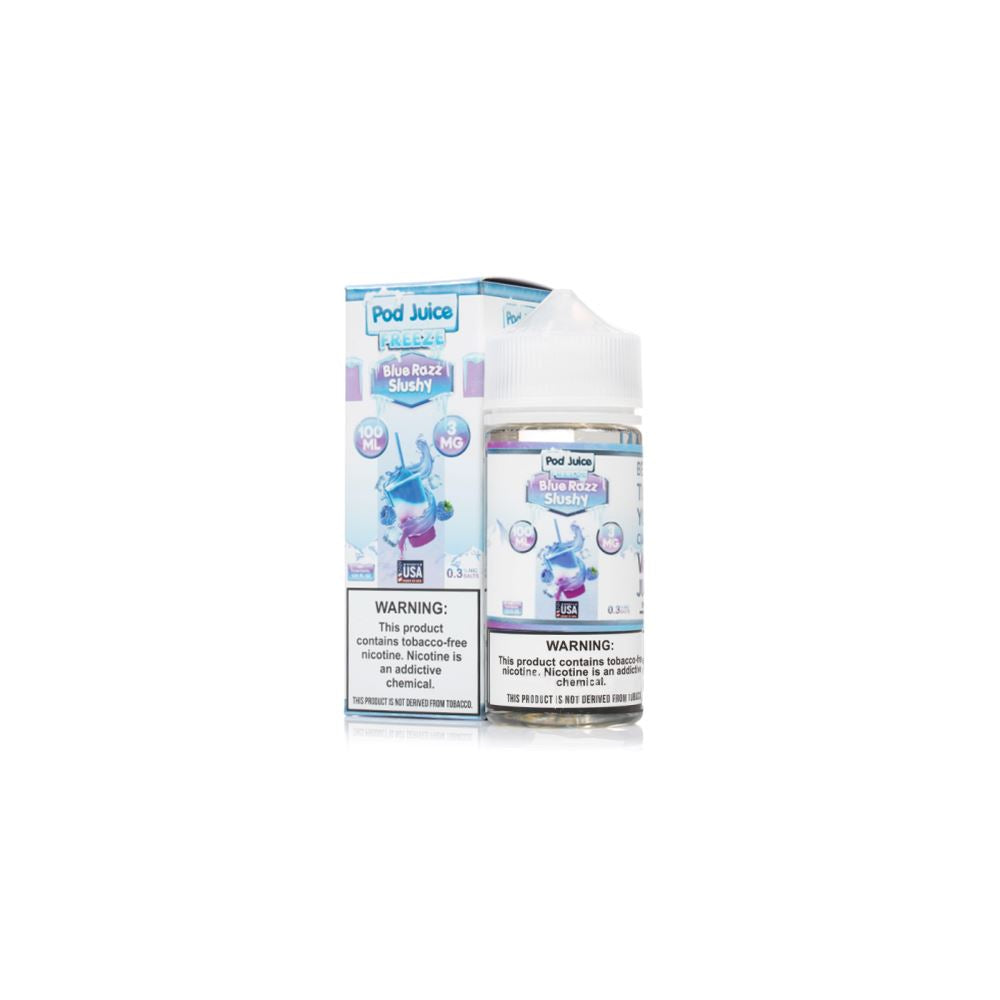 Blue Razz Slushy Freeze by Pod Juice TFN Series 100mL with Packaging