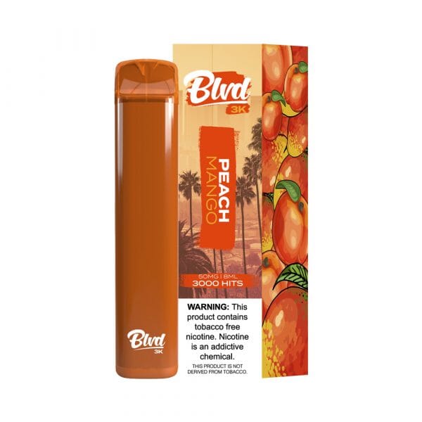 BLVD 3k Disposable | 3000 Puffs | 8mL Mango Peach with packaging
