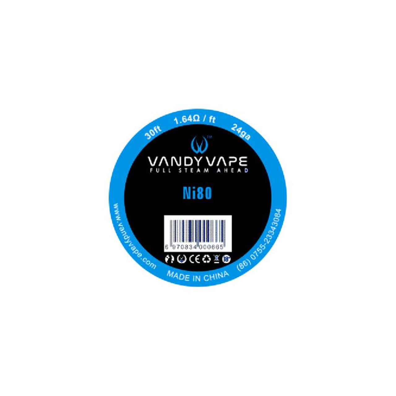Vandy Vape Build Wire (Wire Spools)(30ft) Ni80 1.64 ohm 24ga