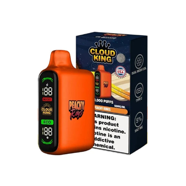 Cloud King 20K Disposable peachy rings with packaging