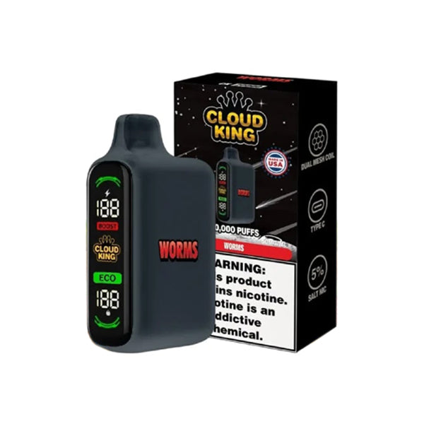 Cloud King 20K Disposable worms with packaging