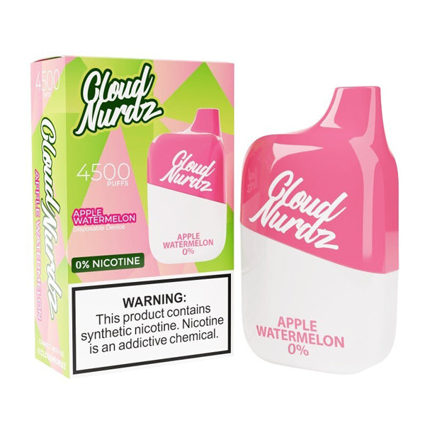 Cloud Nurdz 0% Disposable apple watermelon with packaging