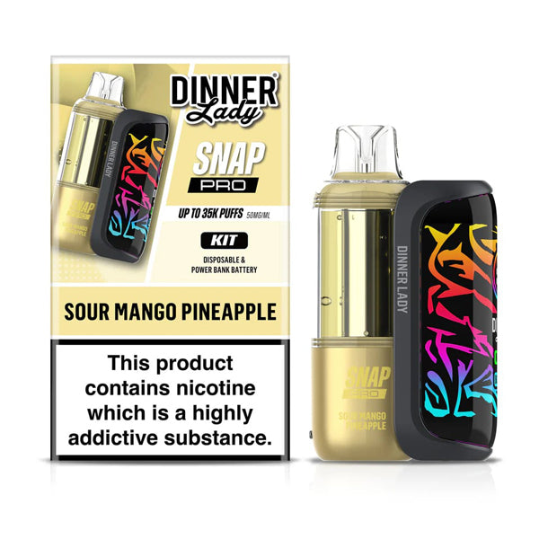 Dinner Lady Snap Pro 35K Disposable (Dispo + Power Dock) sour mango pineapple with packaging