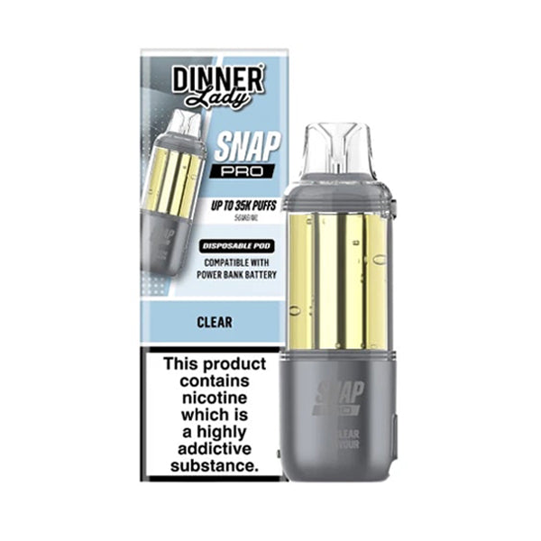 Dinner Lady Snap Pro 35K Disposable Pod clear with packaging