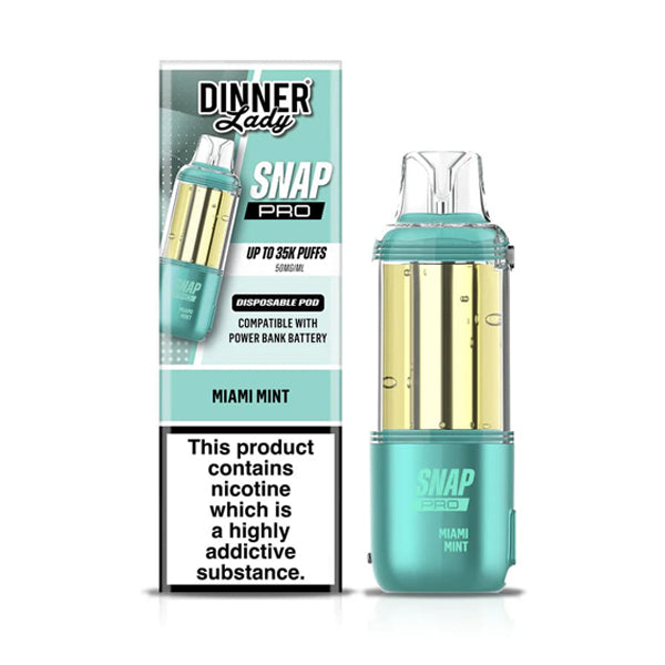 Dinner Lady Snap Pro 35K Disposable Pod miami mint with packaging