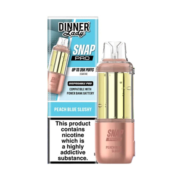 Dinner Lady Snap Pro 35K Disposable Pod peach blue slushy with packaging