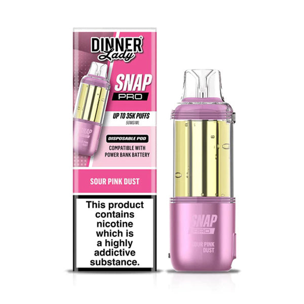 Dinner Lady Snap Pro 35K Disposable Pod sour pink dust with packaging