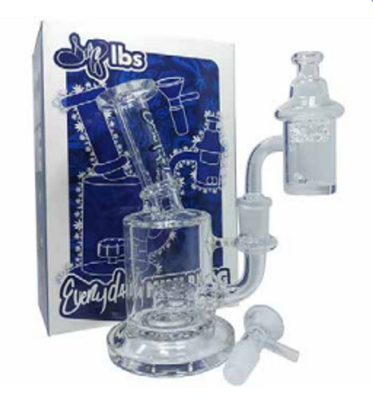Dogg Lbs (Water Pipe) Everyday 6.5" Mini Rig Box Set 14mm & Banger with packaging