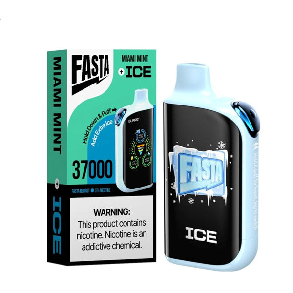 Fasta Burrst 37K Disposable miami mint ice with packaging
