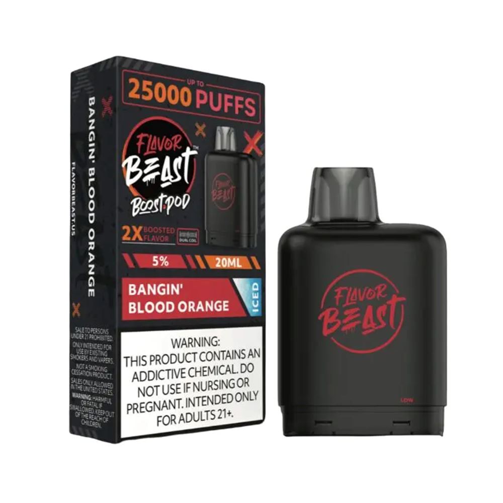 Flavor Beast Level X Boost Disposable - Bangin’ Blood Orange Iced with packaging