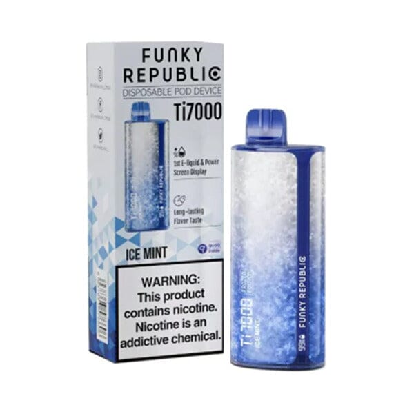 Funky Republic Ti7000 Disposable 7000 Puff 12.8mL 50mg ice mint with packaging