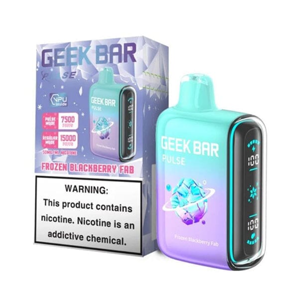 Geek Bar Pulse Disposable frozen blackberry fab with packaging