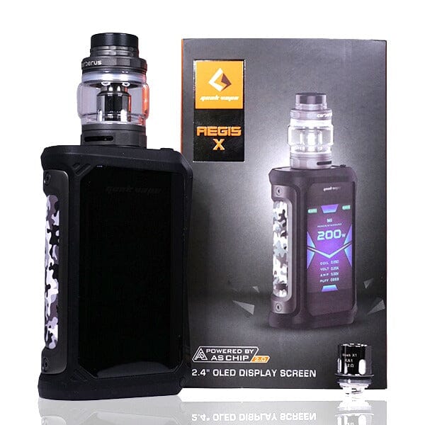 GeekVape Aegis X 200W Kit Gunmetal Camo with packaging