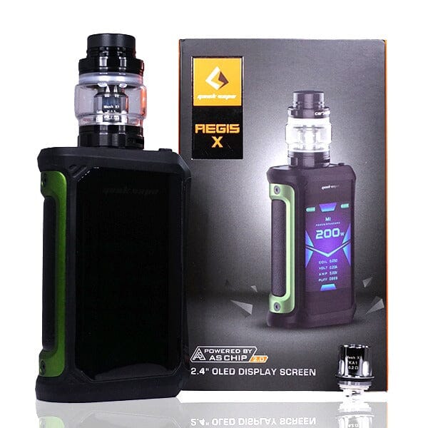 GeekVape Aegis X 200W Kit Green Black with packaging