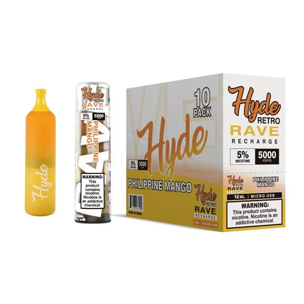 Hyde Retro RAVE Disposable | 5000 Puffs | 12mL Philippine Mango with packaging