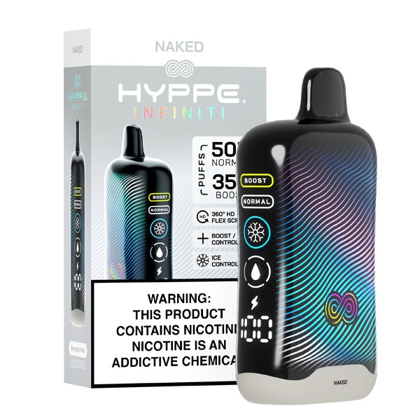 Hyppe Infiniti 50K Disposable naked with packaging