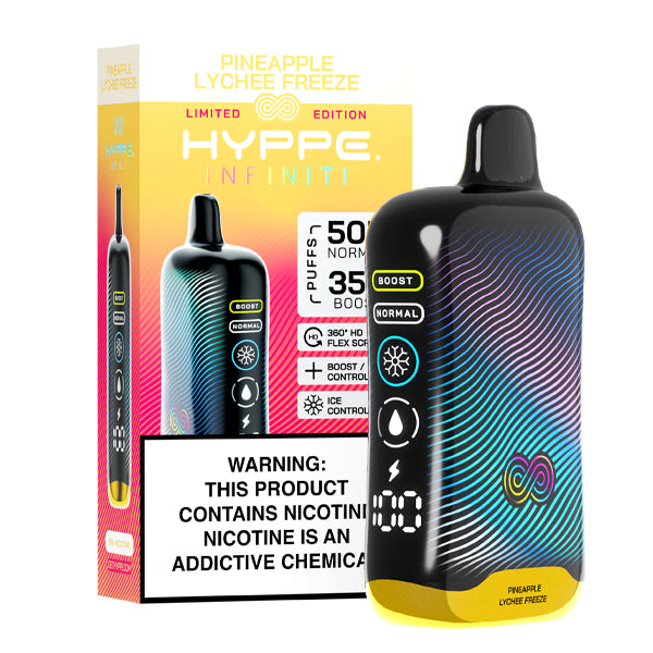 Hyppe Infiniti 50K Disposable pineapple lychee freezewith packaging