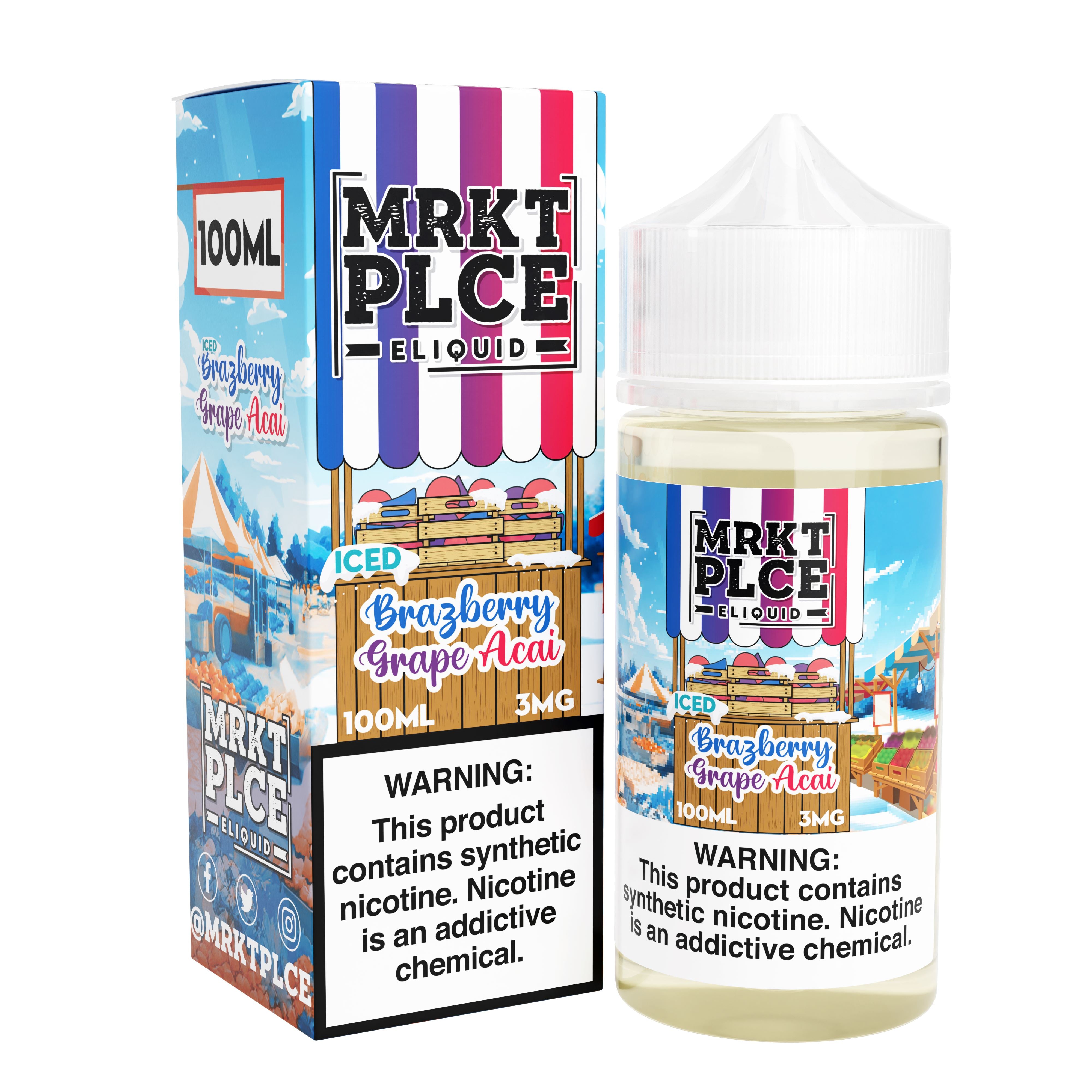 Iced Brazberry Grape Acai by MRKT PLCE 100ML with Packaging