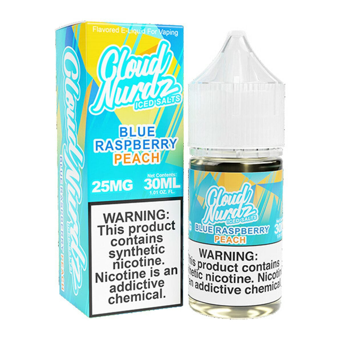 Iced Peach Blue Raz by Cloud Nurdz TFN Salts E-Liquid 30ml with packaging