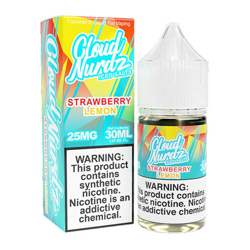  Iced Strawberry Lemon by Cloud Nurdz TFN Salts E-Liquid 30ml with packaging