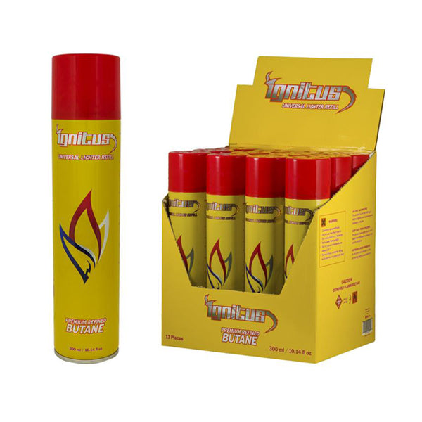 Ignitus Premium Refined Butane Universal Lighter Refill 300ml (SAS) with packaging