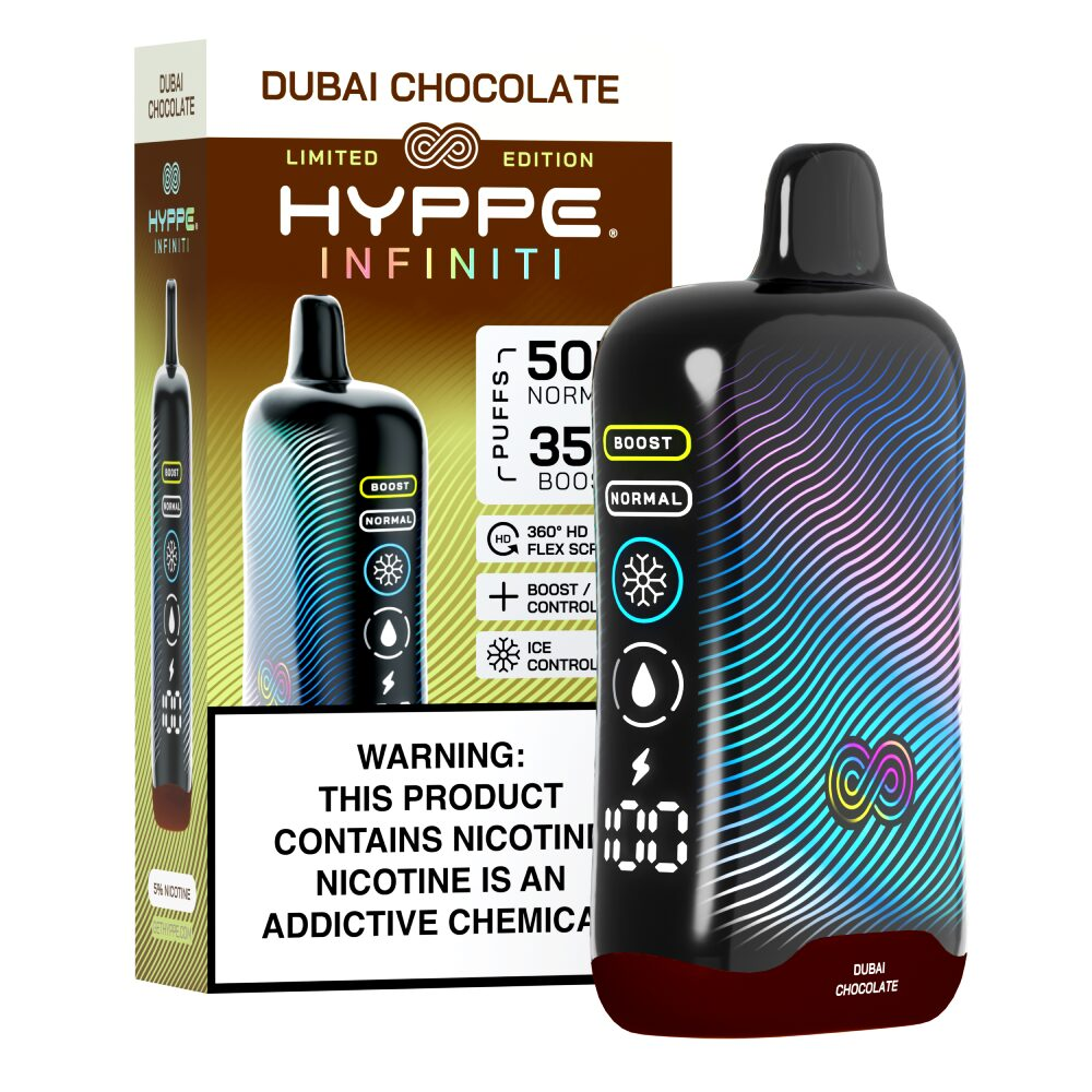 Hyppe Infiniti Disposable Dubai Chocolate with packaging
